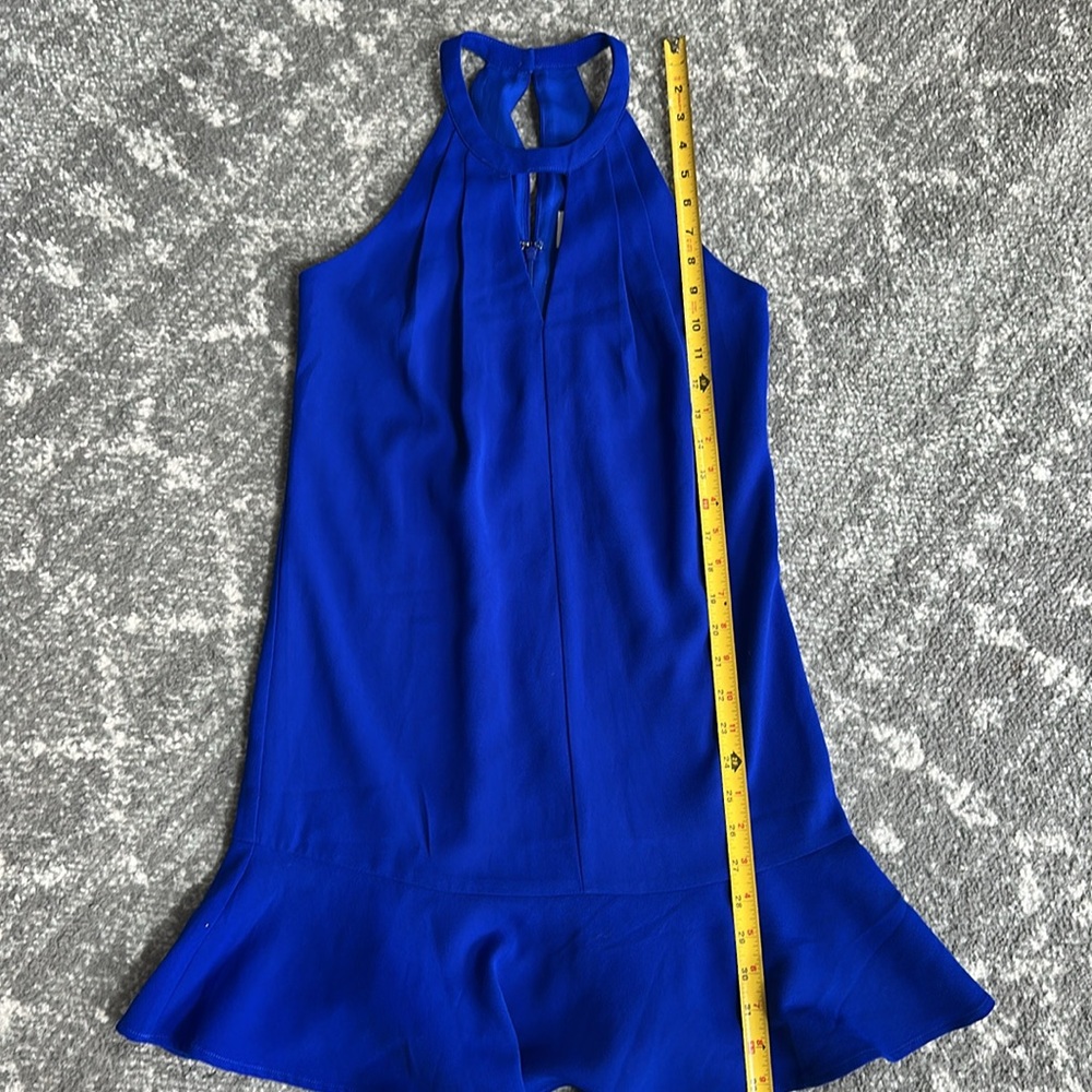 Anthropologie Greylin Brand Cobalt Blue Sleeveless flutter Dress - Picture 6 of 16